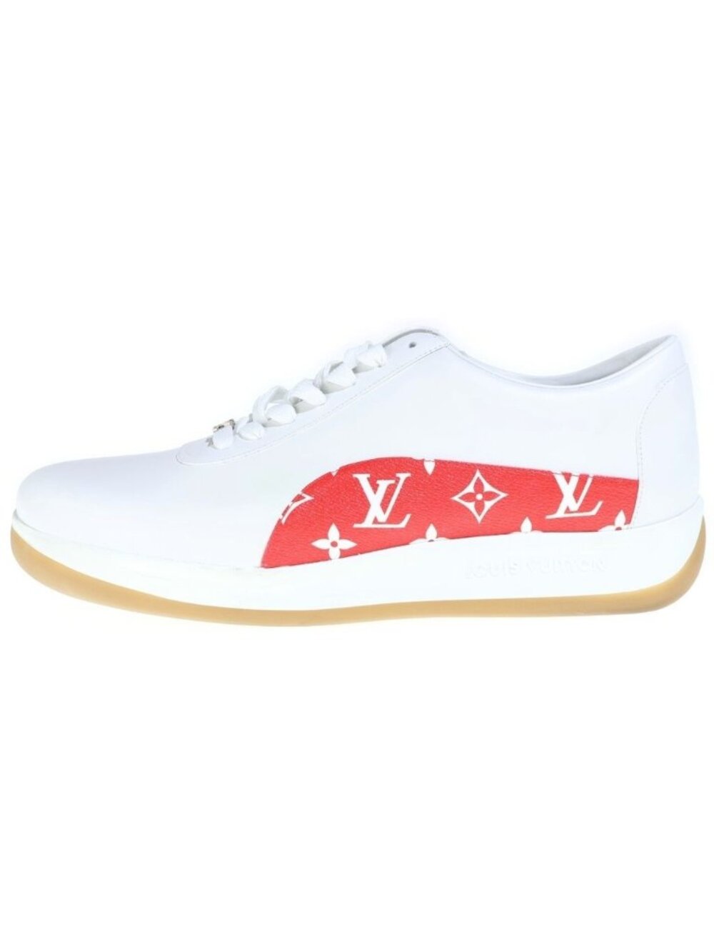 Louis Vuitton Supreme x Run Away Low-Top Sneakers White Red